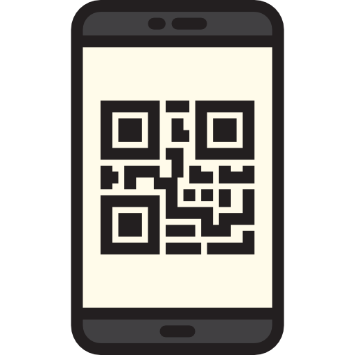 cellphone with a qr code displayed